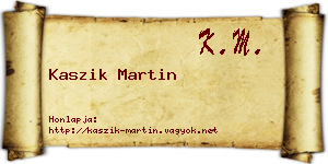 Kaszik Martin névjegykártya